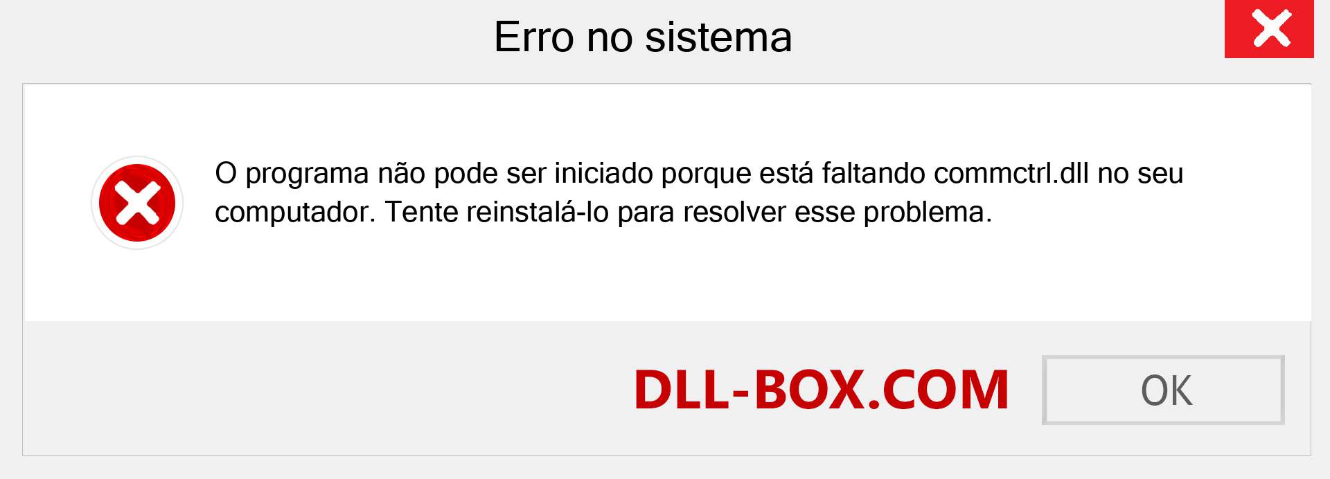 Arquivo commctrl.dll ausente ?. Download para Windows 7, 8, 10 - Correção de erro ausente commctrl dll no Windows, fotos, imagens